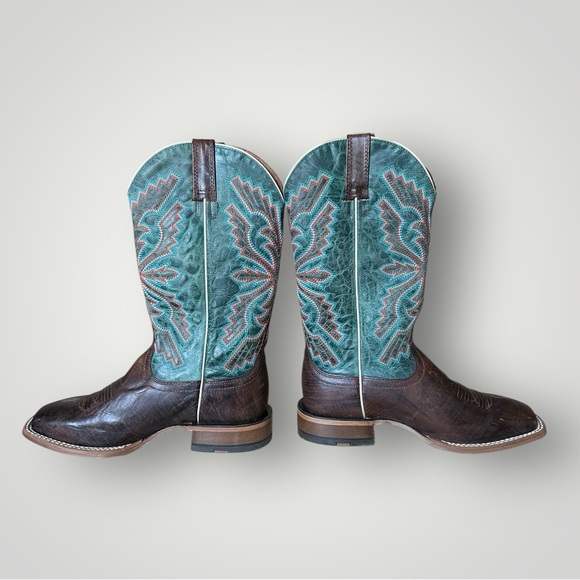 Ariat Sting Brown and Teal Western Cowboy Boots Men’s 8 EE (Double Wide) - Picture 6 of 10